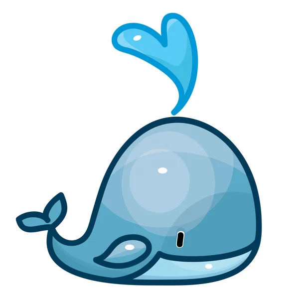 Cute cartoon whale — Stock Vector