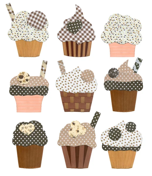 Handgemaakte set van cupcakes — Stockfoto