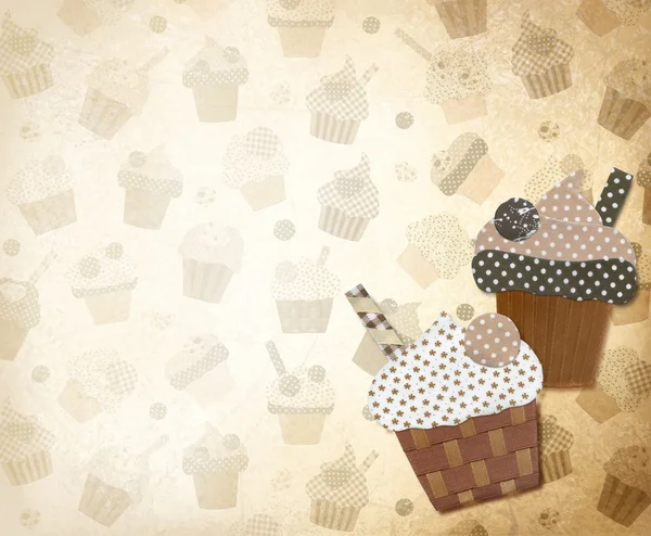 Handgjorda cupcakes bakgrund — Stockfoto