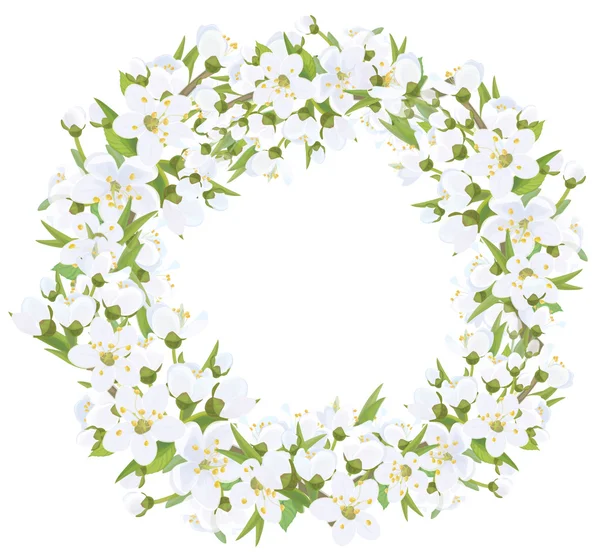 開花枝と花のフレーム — ストックベクタ