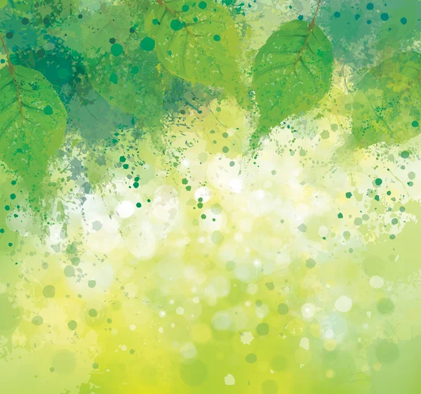 봄 녹색 잎 — 스톡 벡터