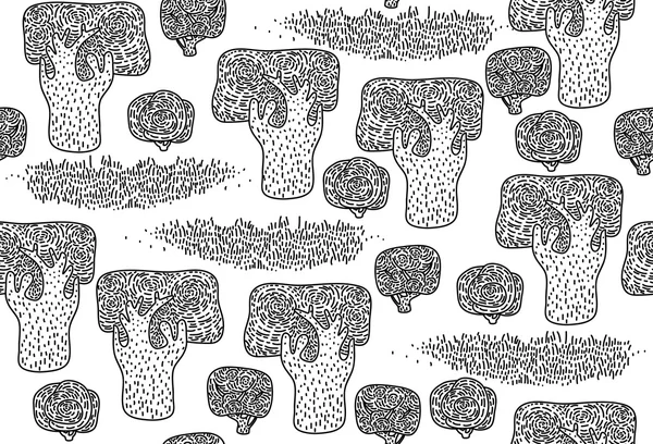 Patrón de árboles sin costura — Archivo Imágenes Vectoriales