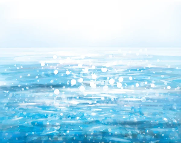 ベクトルブルーの水の背景 日差しの中の青い水の質感 — ストックベクタ