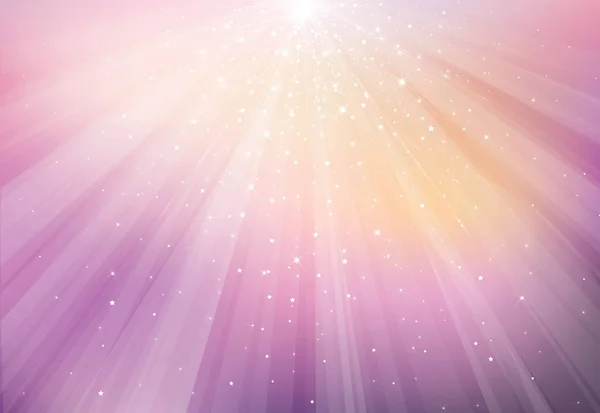 Vector Violet Sparkling Background Rays Lights Stars — Stock Vector