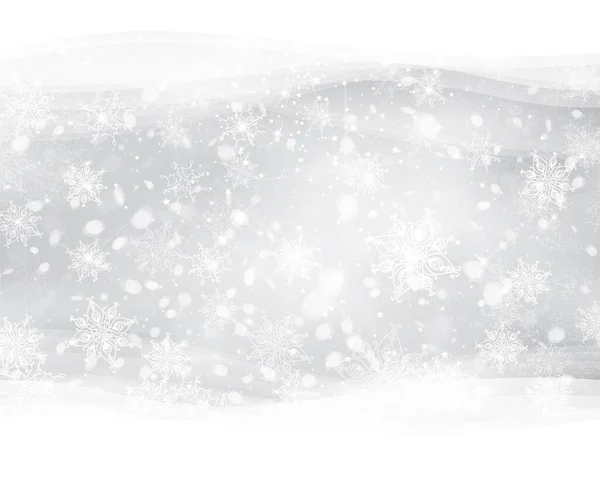 Vektorové Stříbro Zimní Zasněžené Pozadí Vánoční Pozadí — Stockový vektor