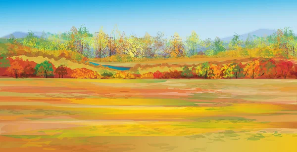 ベクトル秋の自然背景 秋の風景 — ストックベクタ