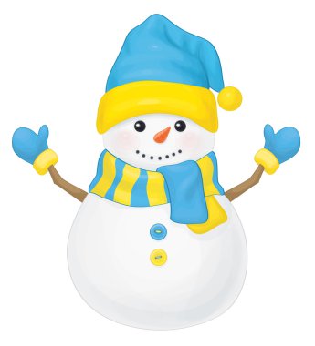 Vector  fun snowman. clipart