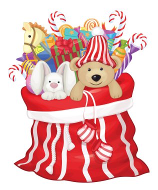 oyuncak ve Hediyelik Noel Baba çanta.
