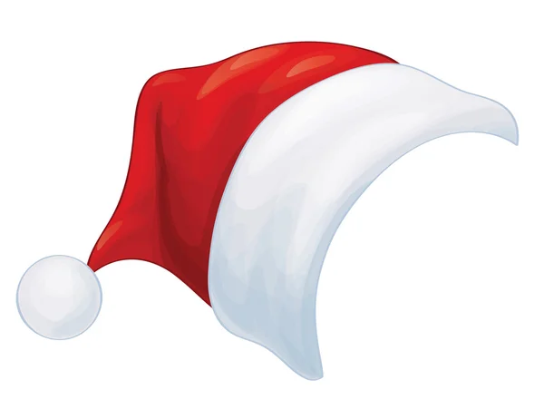 Chapéu de Papai Noel vermelho vetorial . — Vetor de Stock