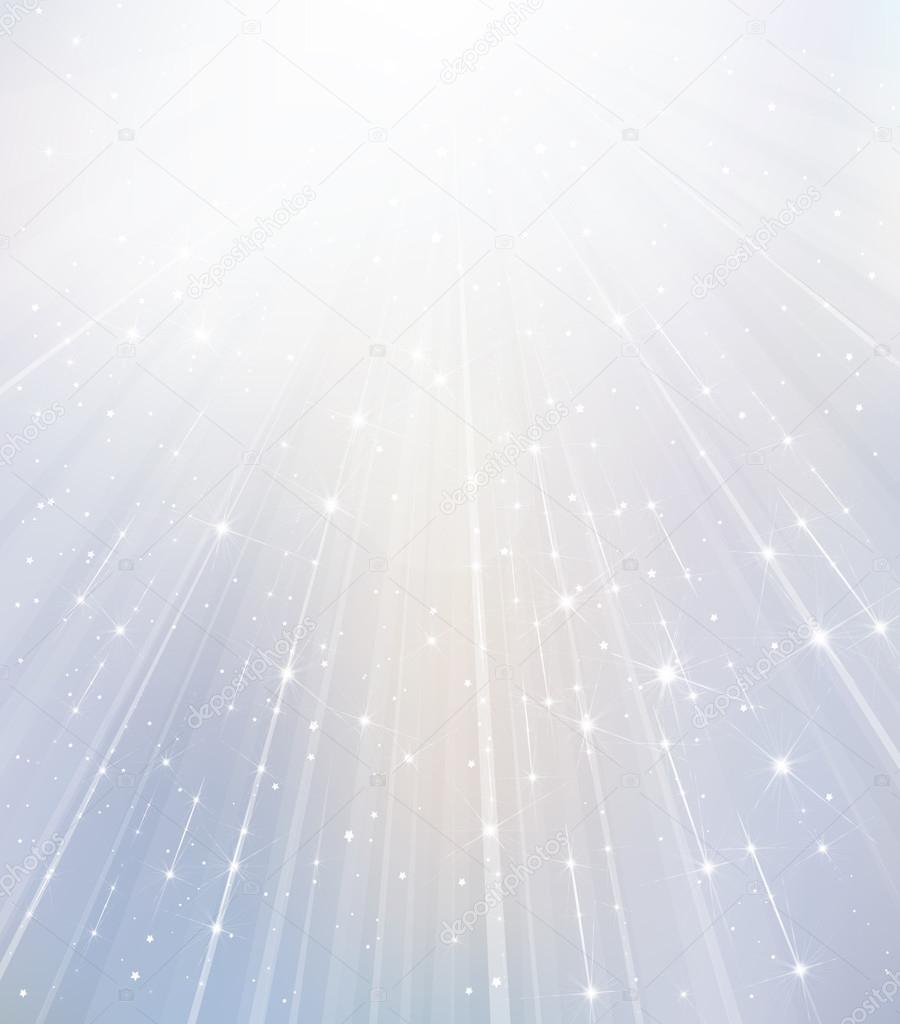 White background with rays and stars