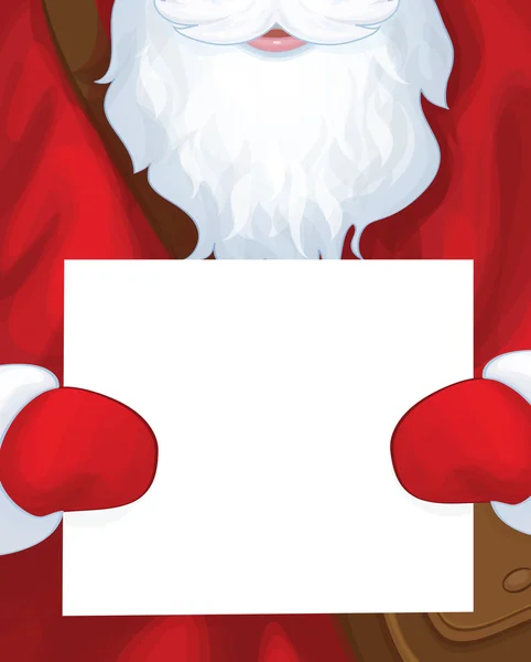 Papai Noel carteiro segurando branco . — Vetor de Stock