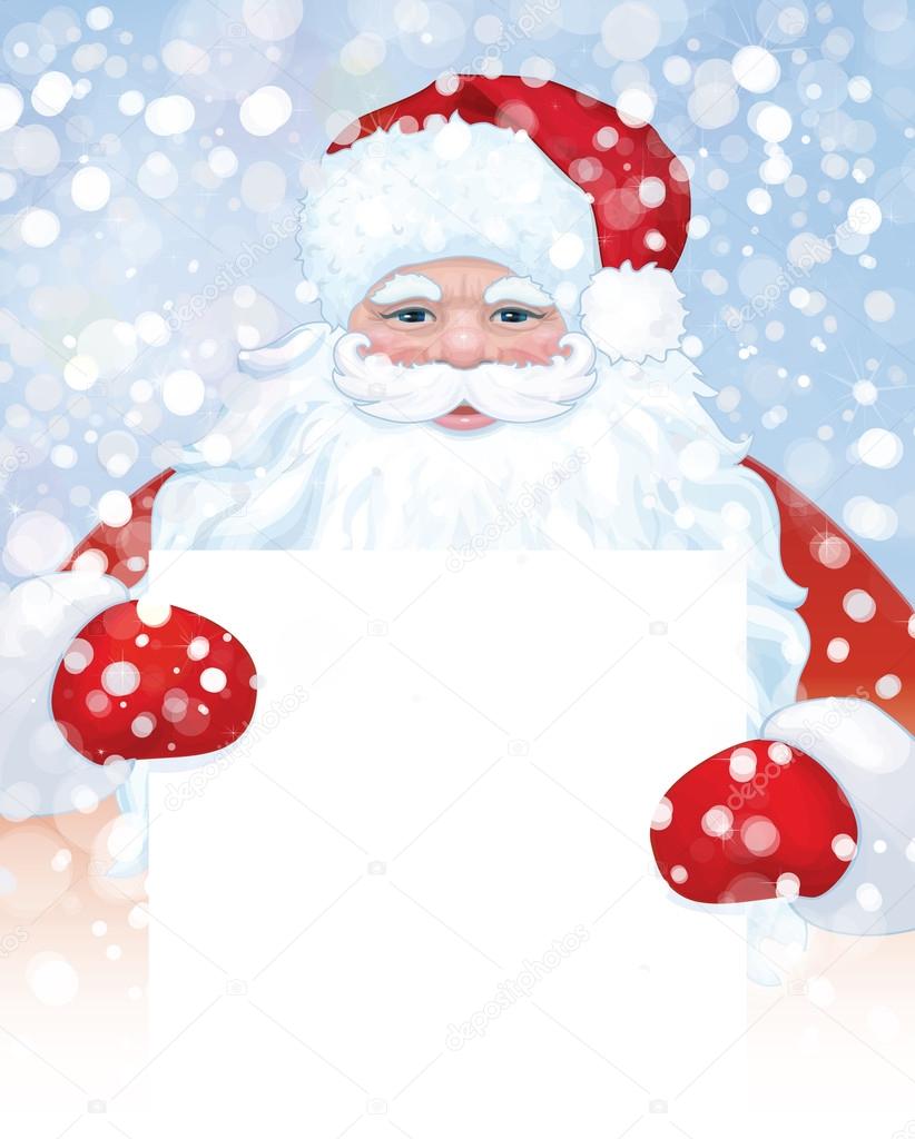 Santa Claus holding blank