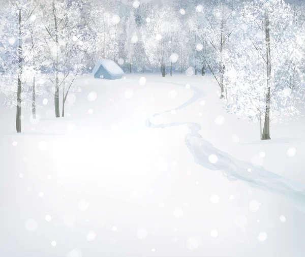 Invierno nieve paisaje — Vector de stock