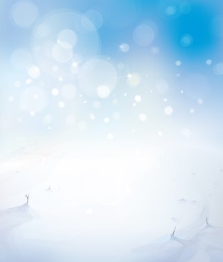 Mavi gökyüzü ve kar arka plan.