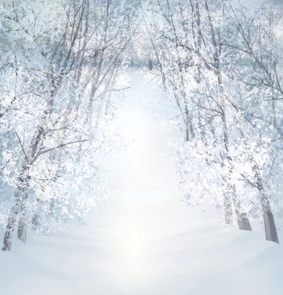 Paysage hivernal neige . — Image vectorielle