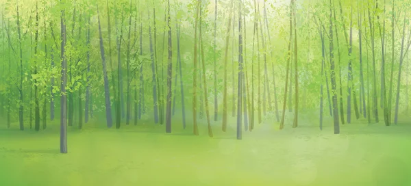 Bosque verde paisaje . — Vector de stock