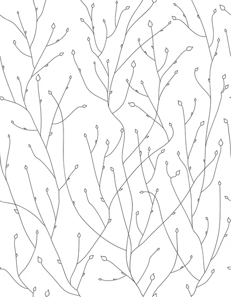 シームレスなパターン、枝と葉. — ストックベクタ