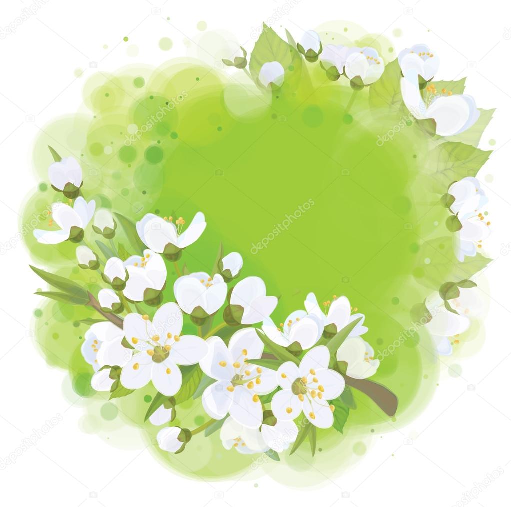 Spring blossoming background.