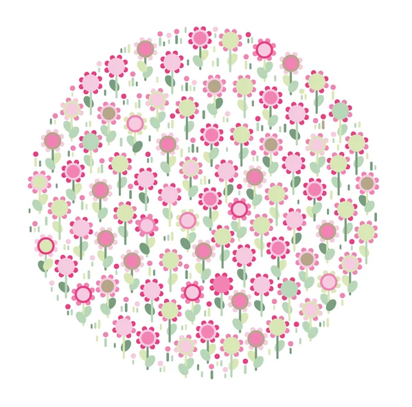 Cute floral circle shape — Stock Vector