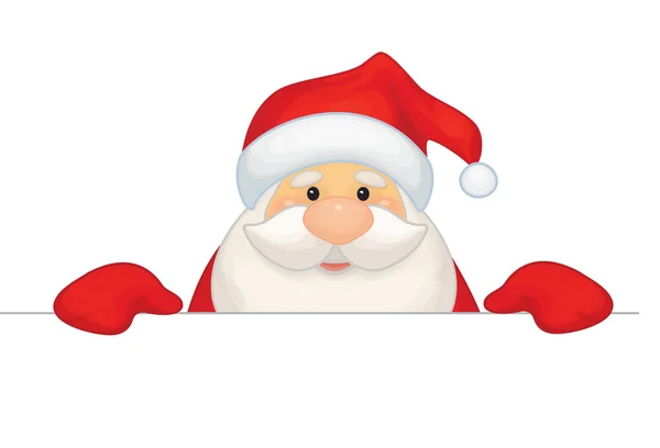 Santa claus verbergen door blank — Stockvector