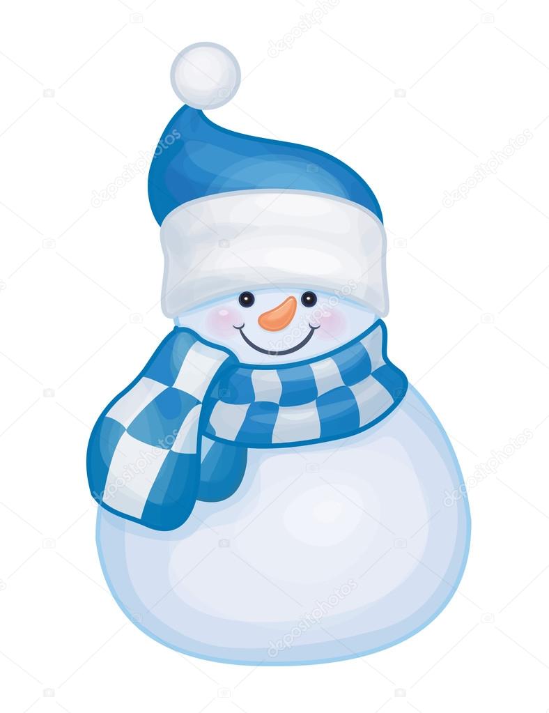 snowman in scarf and cap