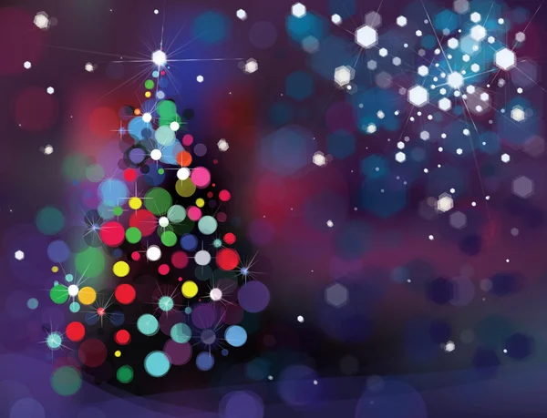 Bokeh kerstboom — Stockvector