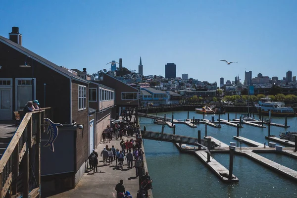 San Francisco Usa March 2019 People Walking Pier Fisherman Wharf — Stock Photo, Image