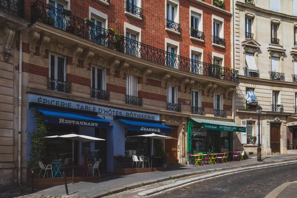 Juni 2019 Parijs Frankrijk Lege Restaurants Monmartre — Stockfoto