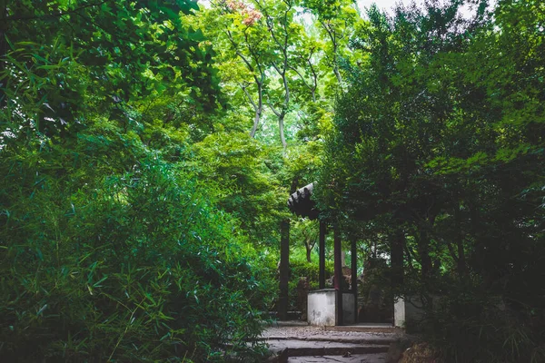 Tradiční Čínská Architektura Mezi Stromy Lingering Garden Scenic Area Suzhou — Stock fotografie