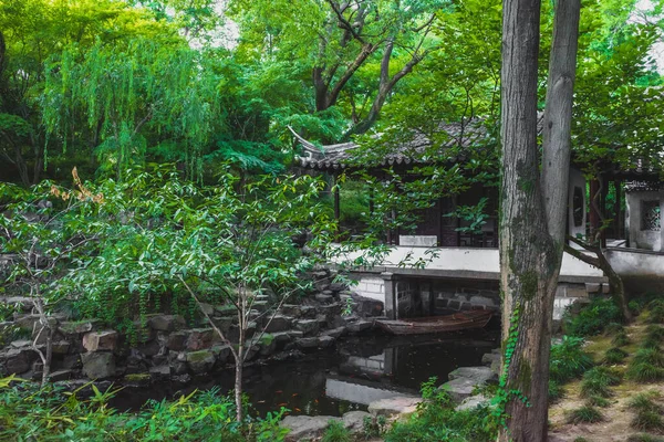 Casa Bordo Piscina Lingering Garden Scenic Area Suzhou Jiangsu Cina — Foto Stock