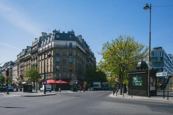 Parijs Frankrijk April 2021 Lege Kruising Tussen Boulevard Pereire Rue — Stockfoto