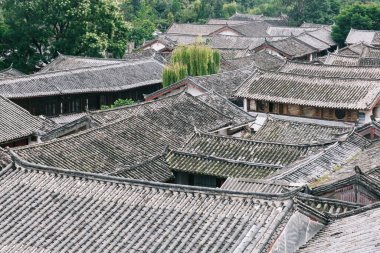 Eski Lijiang, Yunnan, Çin 'deki geleneksel arşiv manzarası
