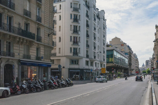 Paris, France - 23 June 2019: View of empty Rue du Renard in the 4th arrondissement