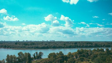 Manzara ve Tuna Nehri Belgrad 'ın Belgrad Kalesi' nden izlendi