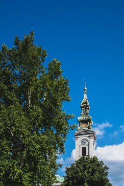 Sırbistan 'ın başkenti Belgrad' daki St. Michael Katedrali Kulesi