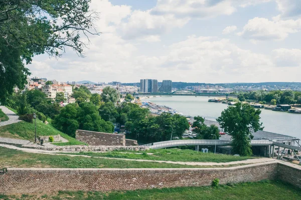 Вид Річку Сава Белградської Фортеці Белград Сербія — стокове фото