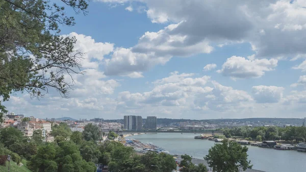 Manzara Sava Nehri Belgrad Kalesi Belgrad Sırbistan Dan Izlendi — Stok fotoğraf