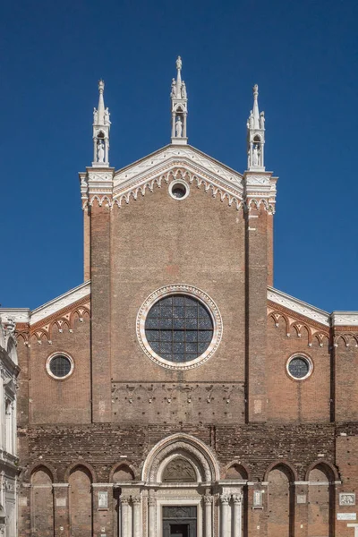 Frontális Kilátás Homlokzata Basilica Santi Giovanni Paolo Velencében Olaszország — Stock Fotó