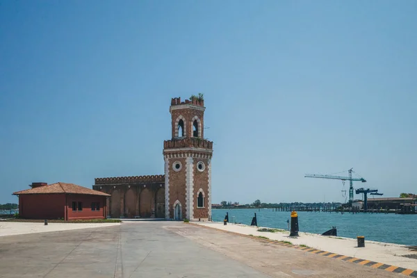 Torre Del Arsenal Por Agua Venecia Italia — Foto de Stock