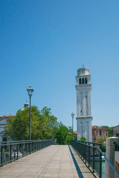 Torre Iglesia San Pietro Castello Por Puente Venecia Italiaen Venecia —  Fotos de Stock