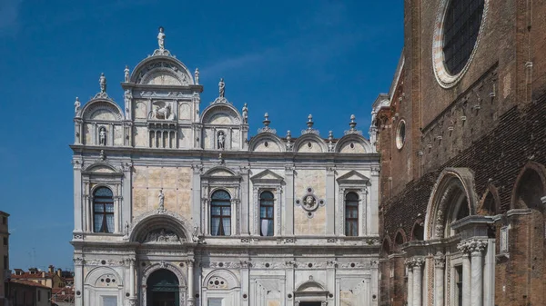 Facciata Frontale Della Scuola Grande San Marco Venezia — Foto Stock