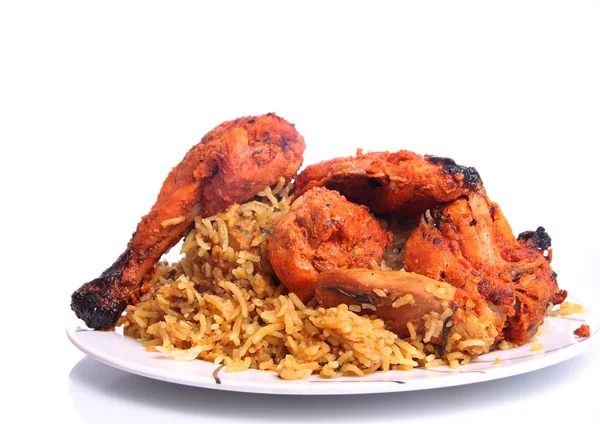 Tandoori kyckling och kyckling biryani — Stockfoto