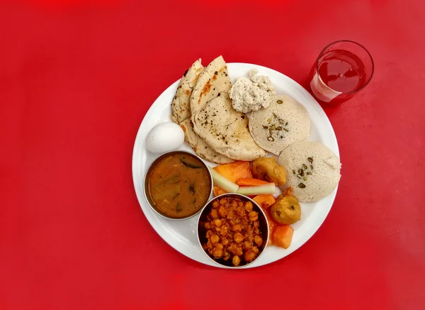 Indian breakfast thali — Stock Photo, Image