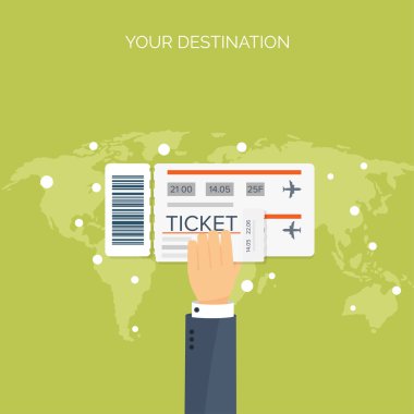 Düz seyahat arka plan. Yaz tatilleri, tatiller. Uçak, tekne, araba seyahat. Turizm, gezi, yolculuk.