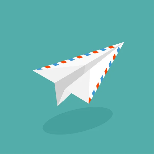 Vector illustration. Flat paper plane. Launch. Project startup. — Stock vektor
