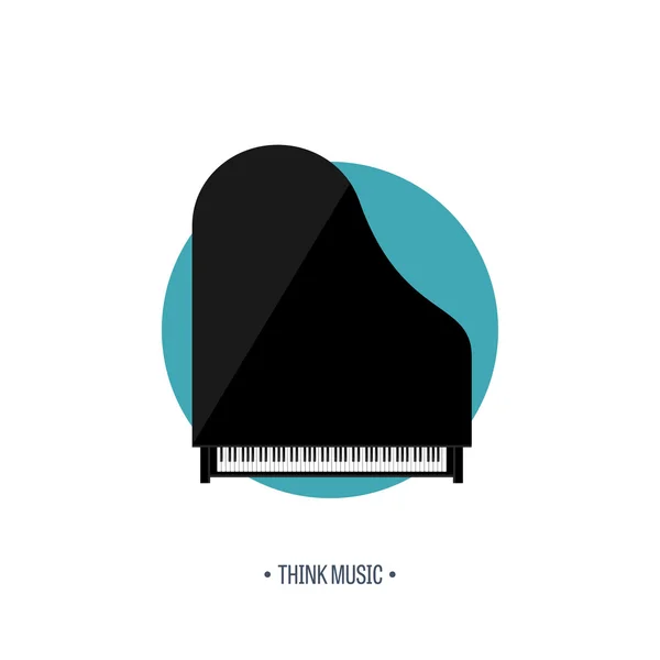 Vector illustration. Musical flat background. Piano key, keyboard. Melody. Instrument. — Stock Vector