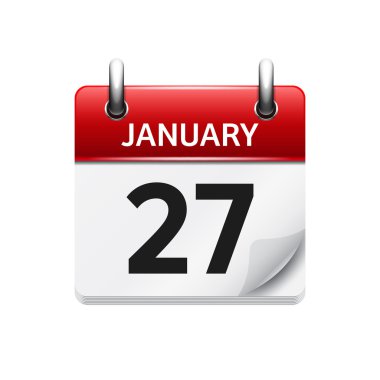 January 27. Vector flat daily calendar icon. Date and time, day, month. Holiday.
