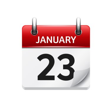 January 23. Vector flat daily calendar icon. Date and time, day, month. Holiday.