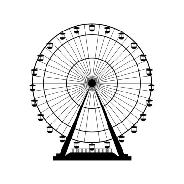 Vector illustration. Ferris wheel. Carnival. Funfair background.