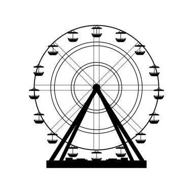 Vector illustration. Ferris wheel. Carnival. Funfair background.